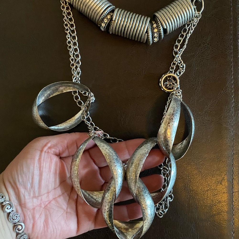 Silver Statement Necklace - image 3